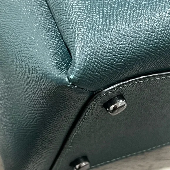 Coach large Lillie 91493 leather forest green satchel crossbody women purse - Picture 6 of 11